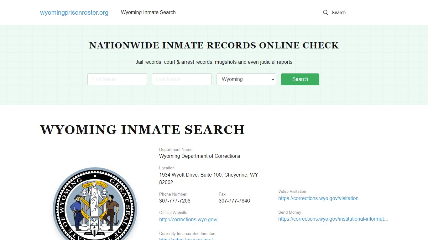 Wyoming Inmate Search - WY DOC Offenders Lookup